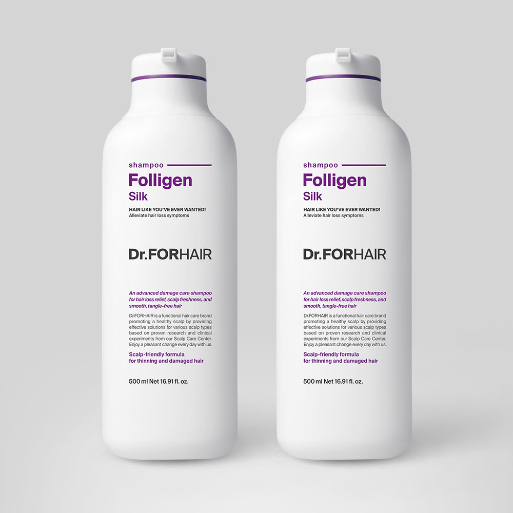닥터포헤어 탈모증상완화+손상모케어 폴리젠 실크 샴푸 500ml x 2ea